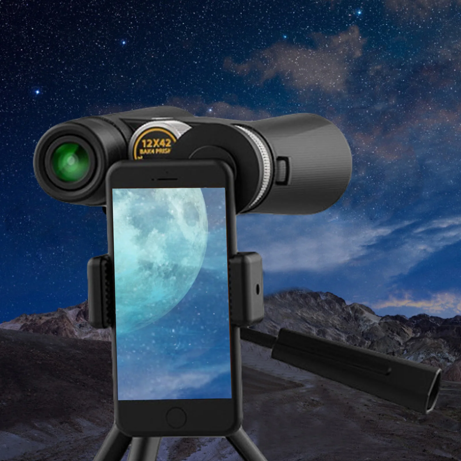 

Military Night Vision Telescope 367 Feet/1000 Yards BAK7 Binoculars 10X42/12X42 HD Zoom Lens With Adjustable Eyecup For Phones