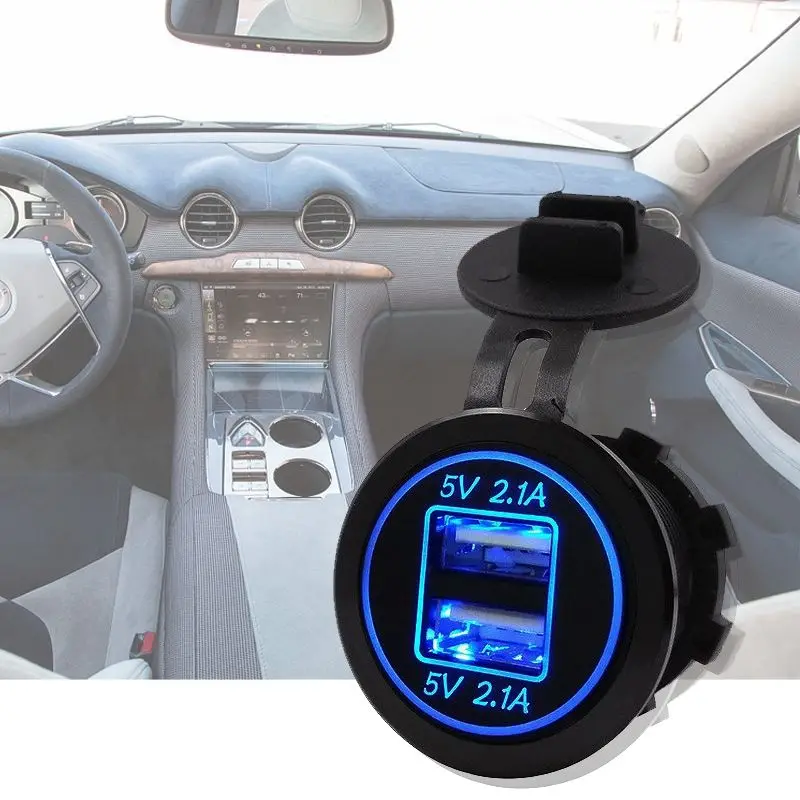 Зарядное устройство 2USB гнездо адаптера питание 5 В а для автомобиля мотоцикла