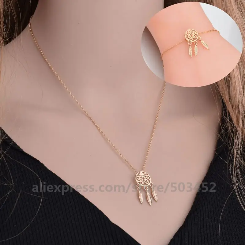 400 шт./лот ожерелья с подвесками тремя листьями браслетом цепочка ожерелье для