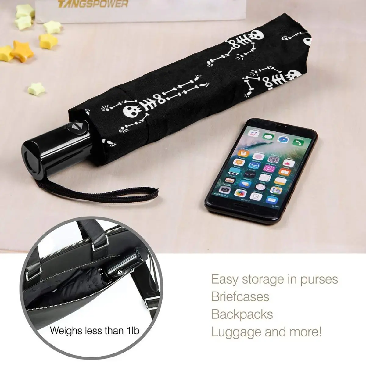 

Wind Resistant Folding Automatic Umbrella Women Auto Funny Halloween Dancing Skeletons Windproof Umbrellas Rain For Men Parasol