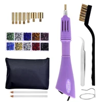 hot fix applicator diy set hot rhinestone crystal machine crafts on shoes and jeans equipped with 7 different applicator tips