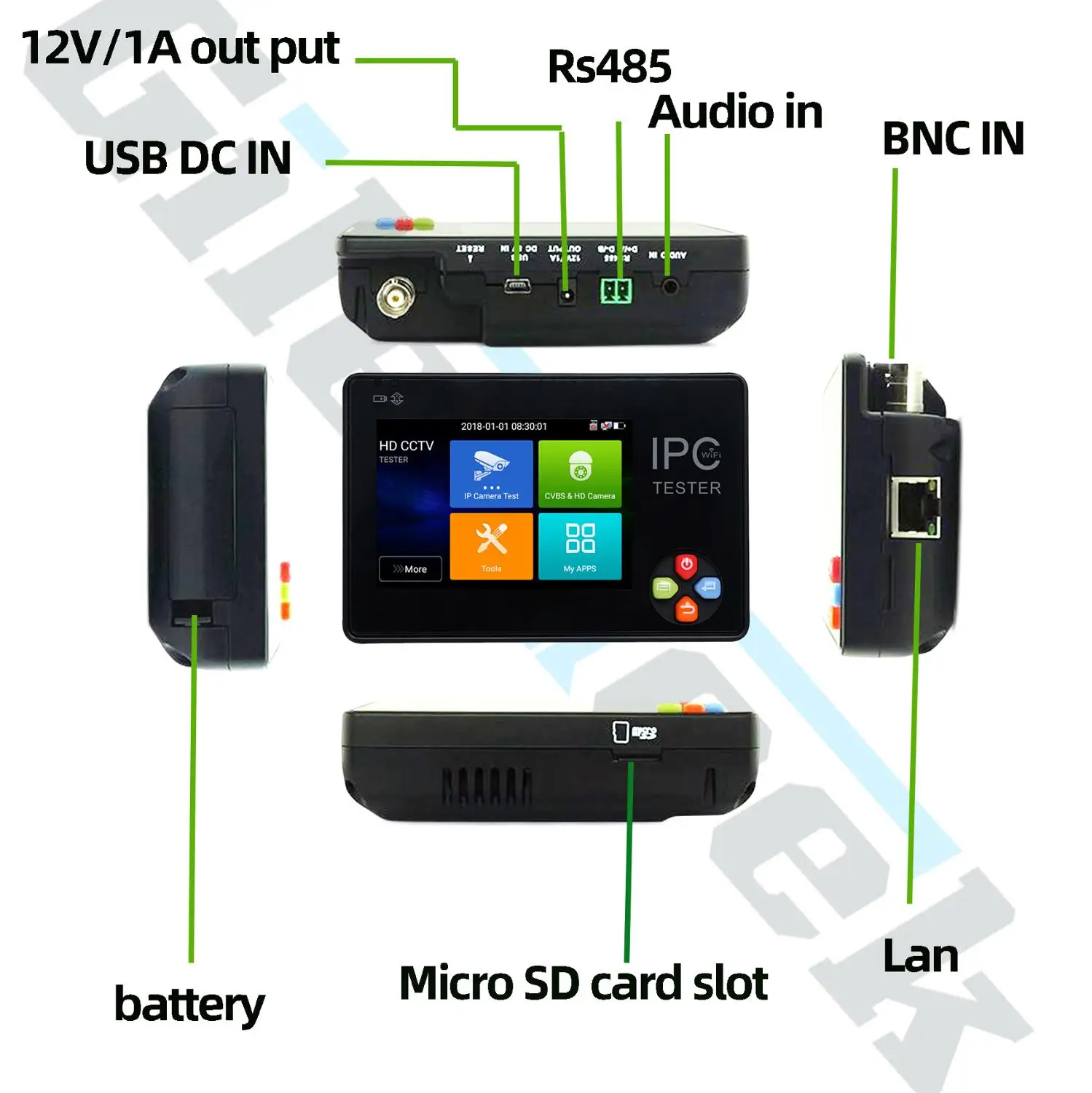Новый умный тестер IPC монитор 3 5 дюйма 4K H.265 IP и CVBS AHD TVI CVI камеры для Dahua Hikvision ONVIF