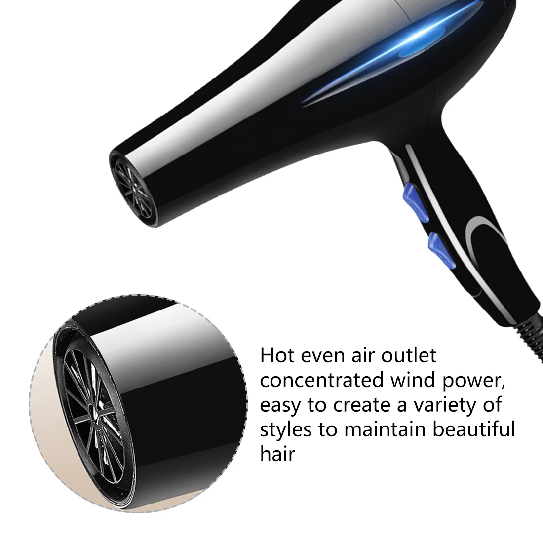 Бытовой профессиональный фен для горячей и холодной парикмахерской салонный