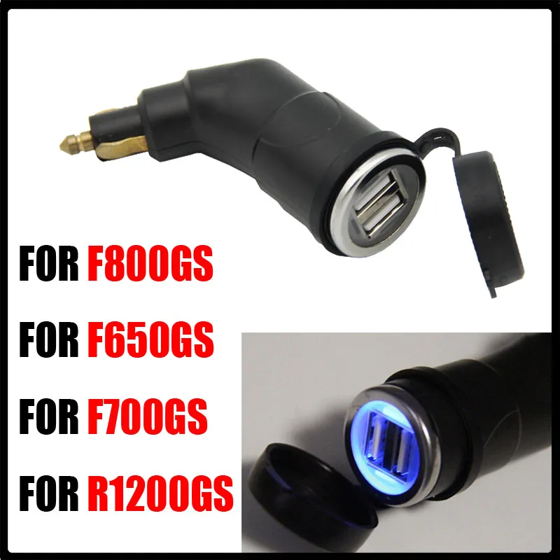 

for BMW F650GS F700GS F800GS R1200GS F 650/700/800 GS R 1200 GS Double USB Port Adapter w/ LED Light Adjustable Dual USB R1200GS