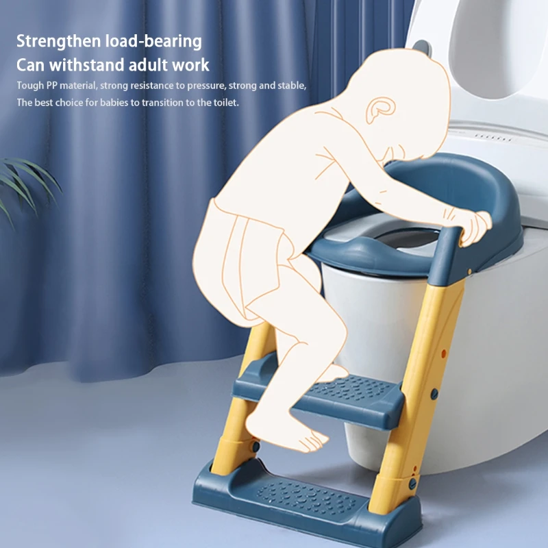 

Portable Folding Toilet Seat Potty Chair Child Non-Slip Potty Training Seat with Adjustable Step Stools Ladder Urinal