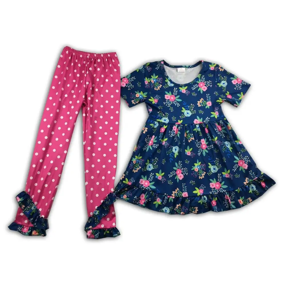 

Floral Milk Silk Baby Girl Outfits 2 Pieces Ruffled Baby Girl Set Clothes 88
