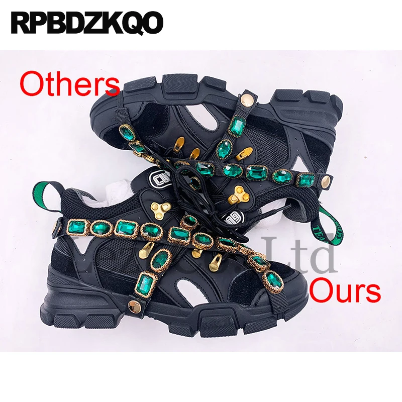 Женские кроссовки-стразы на толстой подошве со стразами | Обувь