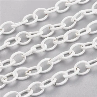 White 20 пряди 10x8x2 мм ручной работы Овальный нейлона Резиновая лента тесьма с переплетенными веревками цепи петли Ювелирная фурнитура для браслетов аксессуаров - Цвет: White