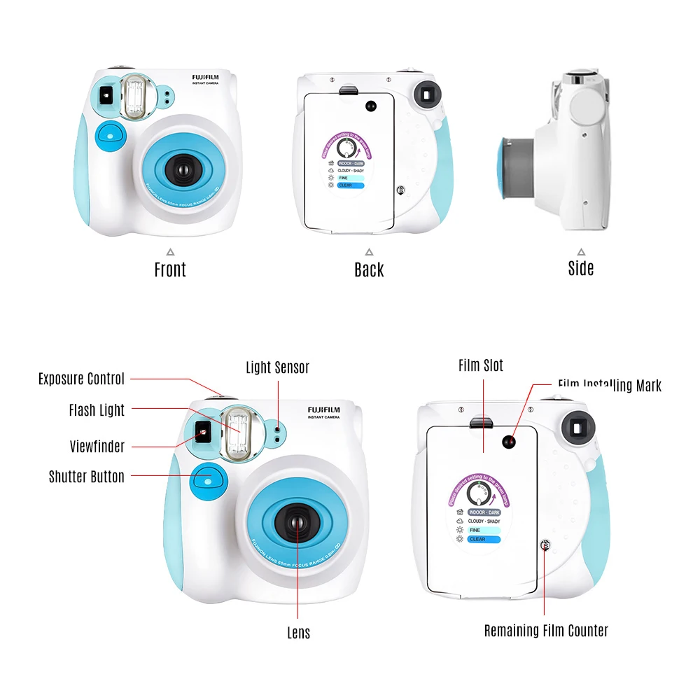 Белая пленка для Fuji Instax Mini7s автофокусировка Фотоаппарат моментальной печати