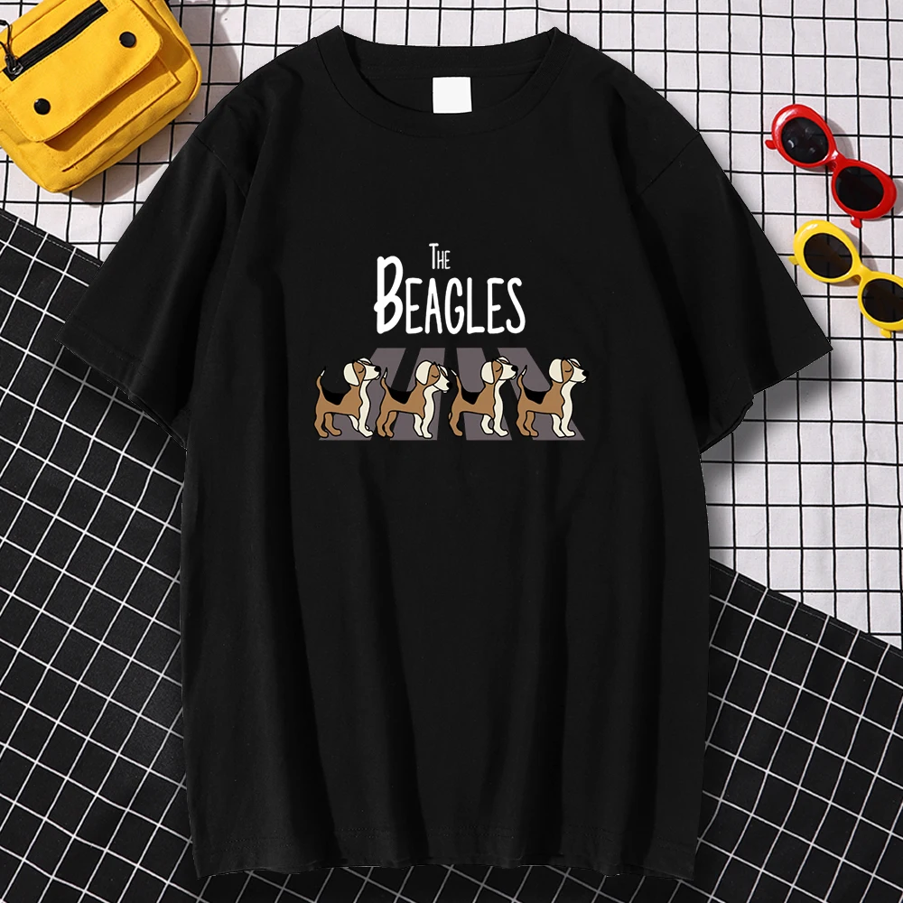 

The Beagles Simplicity Print Tshirts Men Fashion Street Tops Oversize Loose Tshirt Summer Brand Sportswear Hip Hop Tops Men's