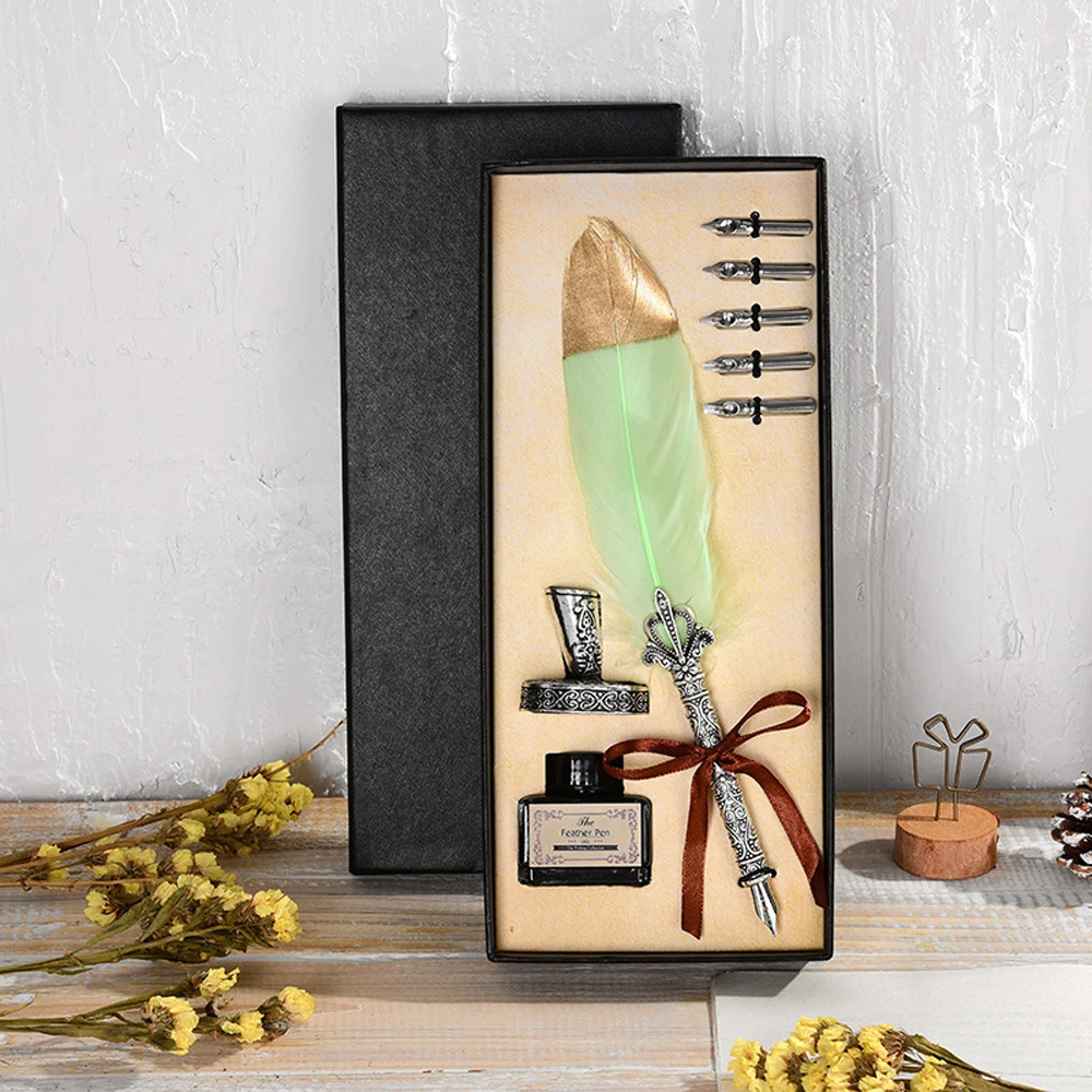 Винтажная перьевая ручка набор чернил для письма идеально подходит подписи