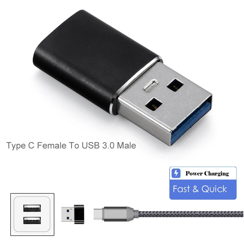 Adaptador Otg tipo C hembra a USB 3,0 macho, convertidor de cargador...