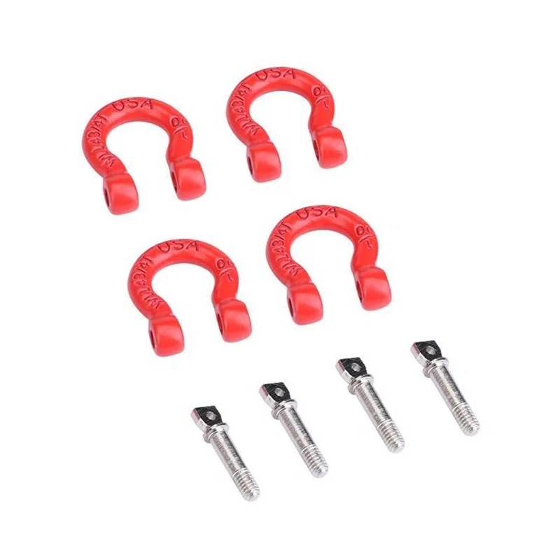 4 шт. красный металлический бампер d-образное кольцо буксировочный крюк для 1/10 RC