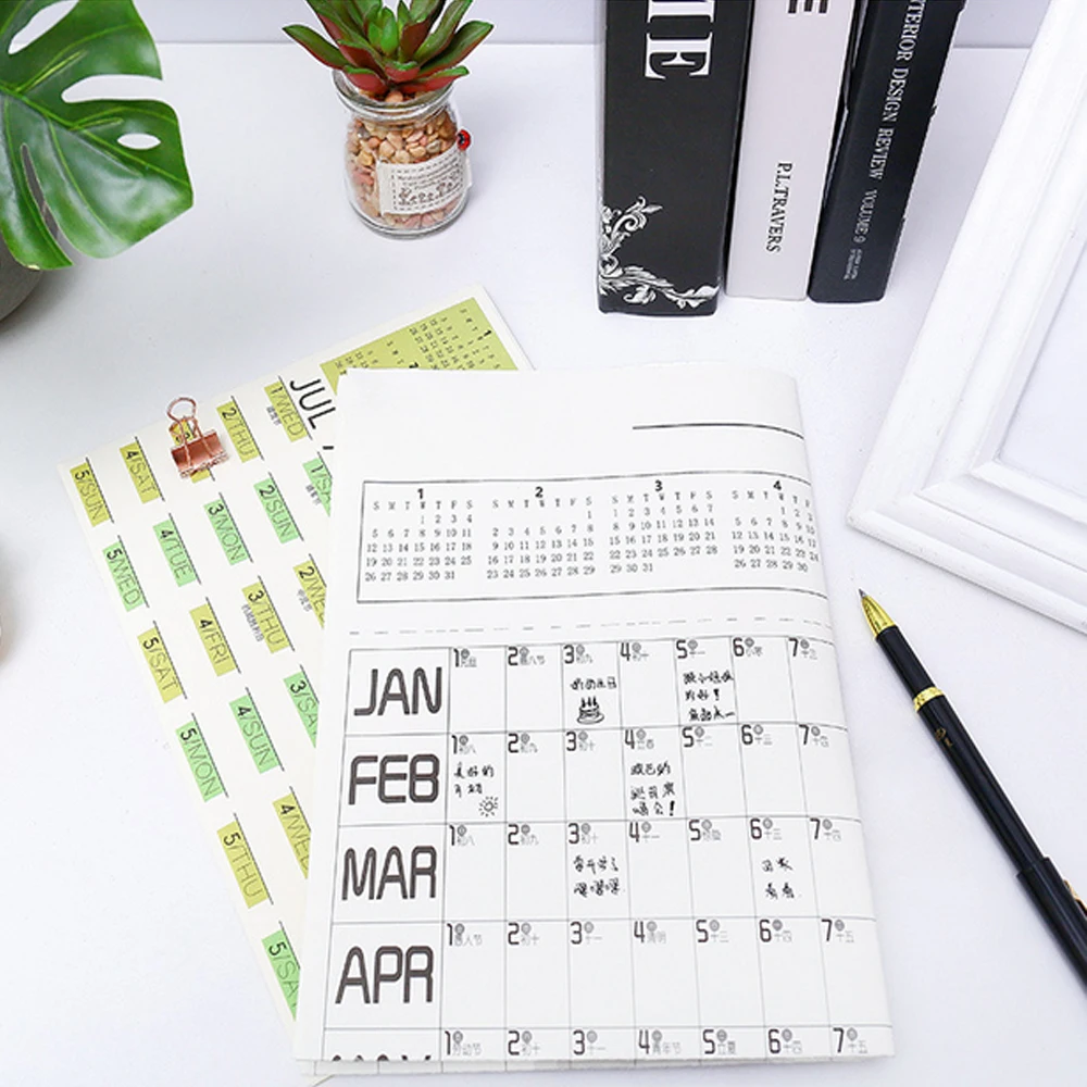 

1pc 2020 Wall Calendar 365 Days Countdown Diary Calendar Home Office School Year Planner Daily Plan Paper Wall Calendar Schedule