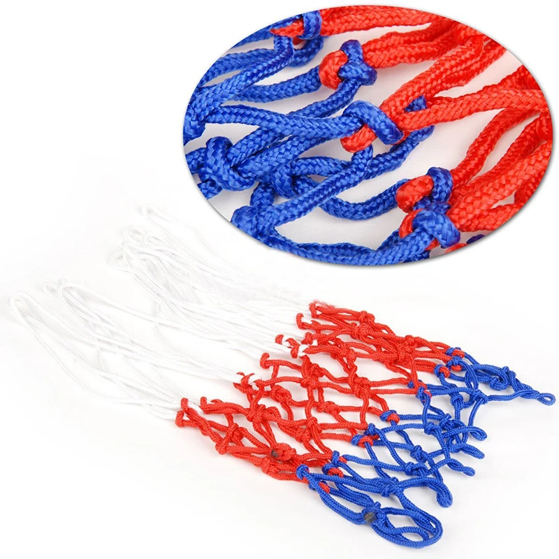 

12 Hoop Durable Nylon Basketball Goal Hoop Net Standard Basketball Net Thread Sports White/Red/Blue Basketball Accessories
