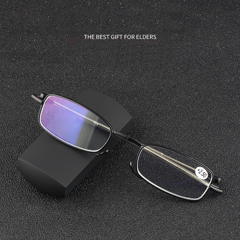 

Складные очки для чтения, телескопические очки с защитой от сисветильник, очки для дальнозоркости для мужчин и женщин, унисекс, с чехлом с ди...