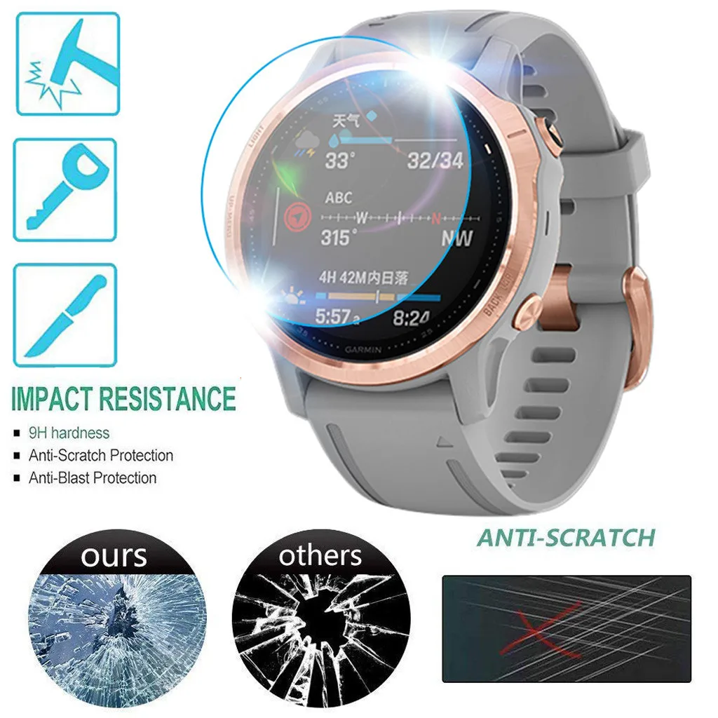 1 шт. для Garmin FENIX 6/6S Pro S6X Solar Sports Smart Watch закаленное стекло 9H 2.5D Премиум Защитная