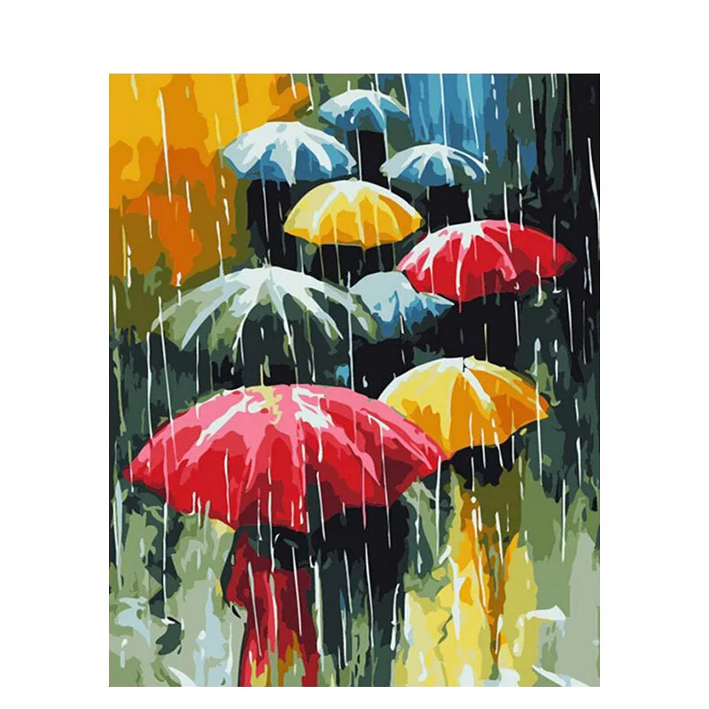 

Pictures By Number umbrella Oil Canvas Squre Kits Coloring Drawing Painting By Number Handpainted DIY Gift Home Decor Wall Art