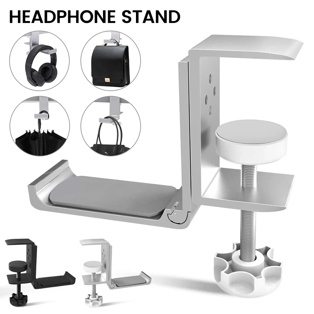 

Aluminum Alloy Headphone Hanger Wall Mount Headset Holder Stand Desk Display Bracket Hook Headphone Stand Accessories
