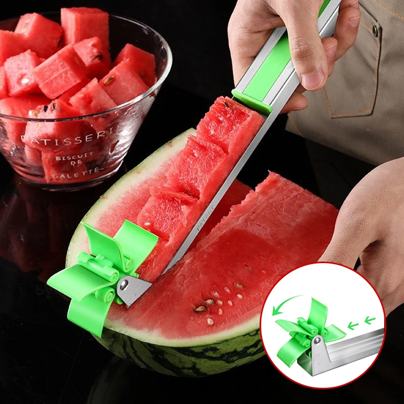 

Watermelon Cutter Tongs Corer Multi Melon Slicer Cutting Machine Stainless Steel Windmill Fruit Household Artifact Kitchen Tool