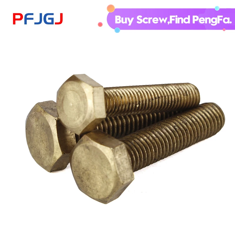 

Peng Fa M4 M5 M6 M8 M10 M12 Brass Hexagon Head Screws Bolt Hex Head Screws Machine Screw