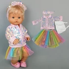 Одежда для кукол Nenuco Ropa y su Hermanita 38 см, розовое пальто для кукол 40 см, куртка с юбкой, игрушки, одежда для детей, подарок на день рождения