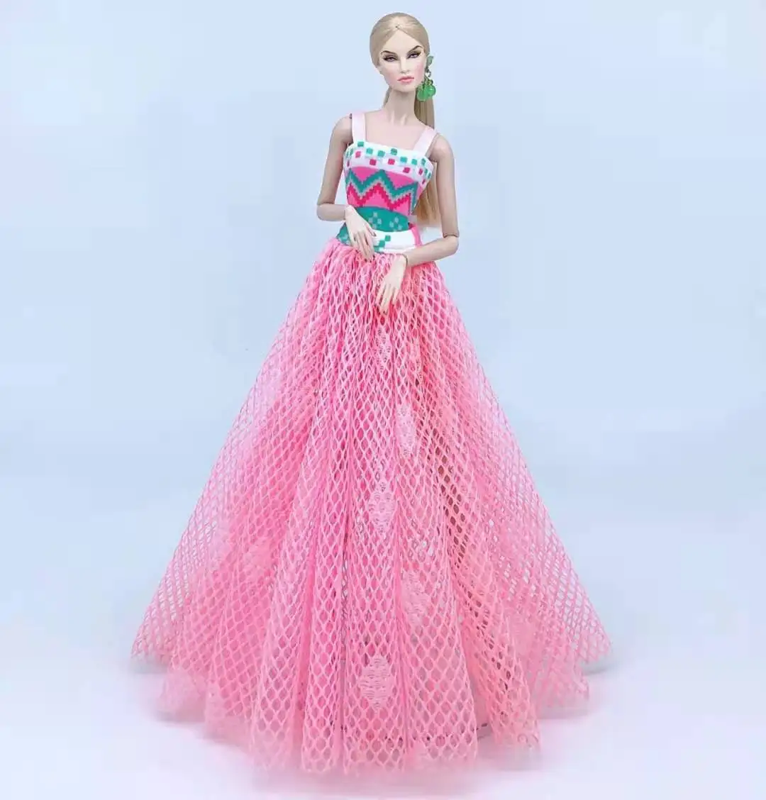 Фото Кукольные наряды 30 см 2 шт./компл. розовые аксессуары для одежды Барби бикини и
