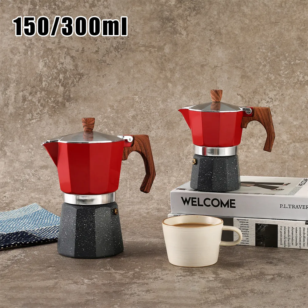 

Aluminum Italian Coffee Maker Moka Stovetop Espresso Maker Coffee Moka Pot Home Kitchen Tools Coffeeware 150/300ML