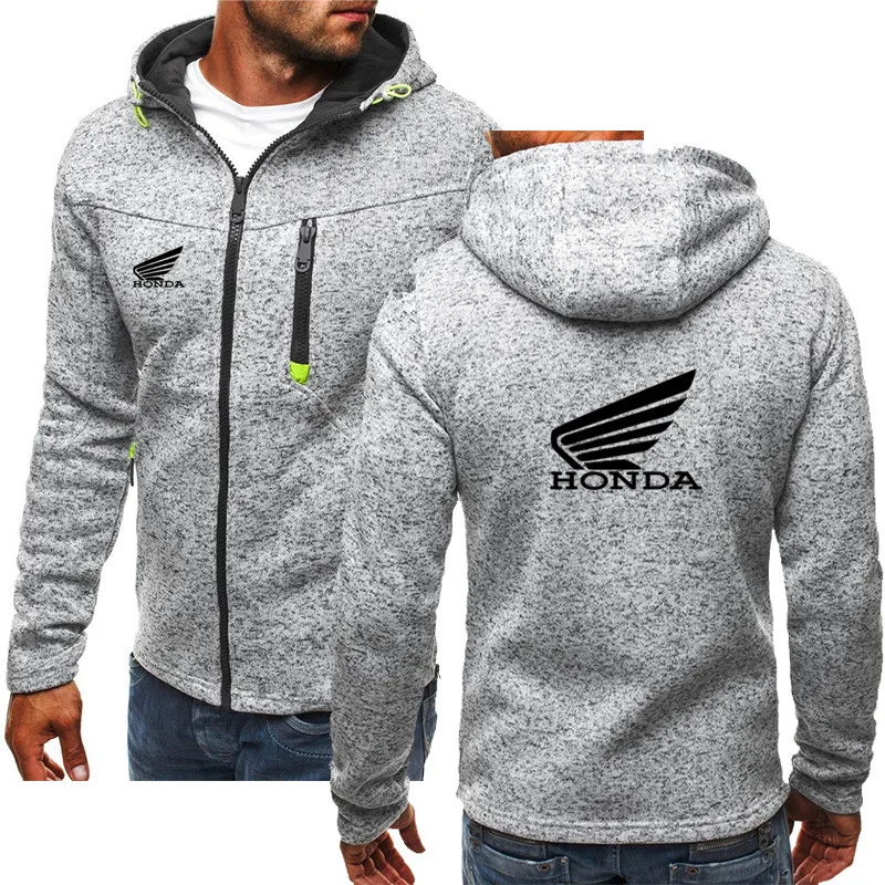

2021 Hoodie Casual Hooded Coat Spring Autumn Sportswear Men's HONDA Car Logo Cardigan Sweatshirt Men's Camouflage Sweatshirt