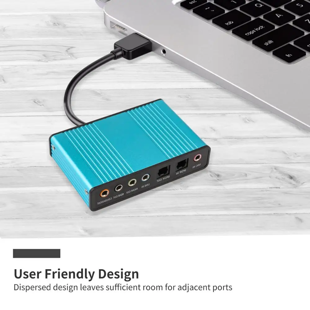 GOOJODOQ, Профессиональная USB звуковая карта, 6 каналов, 5,1, оптическая внешняя аудио карта, конвертер, CM6206, набор микросхем для настольного ноутбука