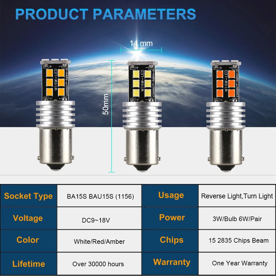 ANMINGPU 2x сигнальная лампа 1156 Led BA15S P21W BAU15S PY21W 2835SMD 1157 BAY15D P21/5W светодиодсветильник