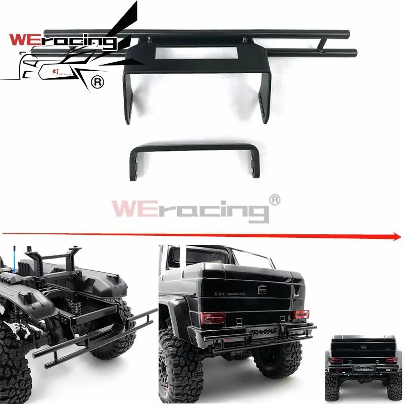 

CNC Alloy Rear Bumper with Frame Bracket Accessories for RC Crawler Car raxxas 6x6 TRX6 TRX4 RC Car Upgrades Parts