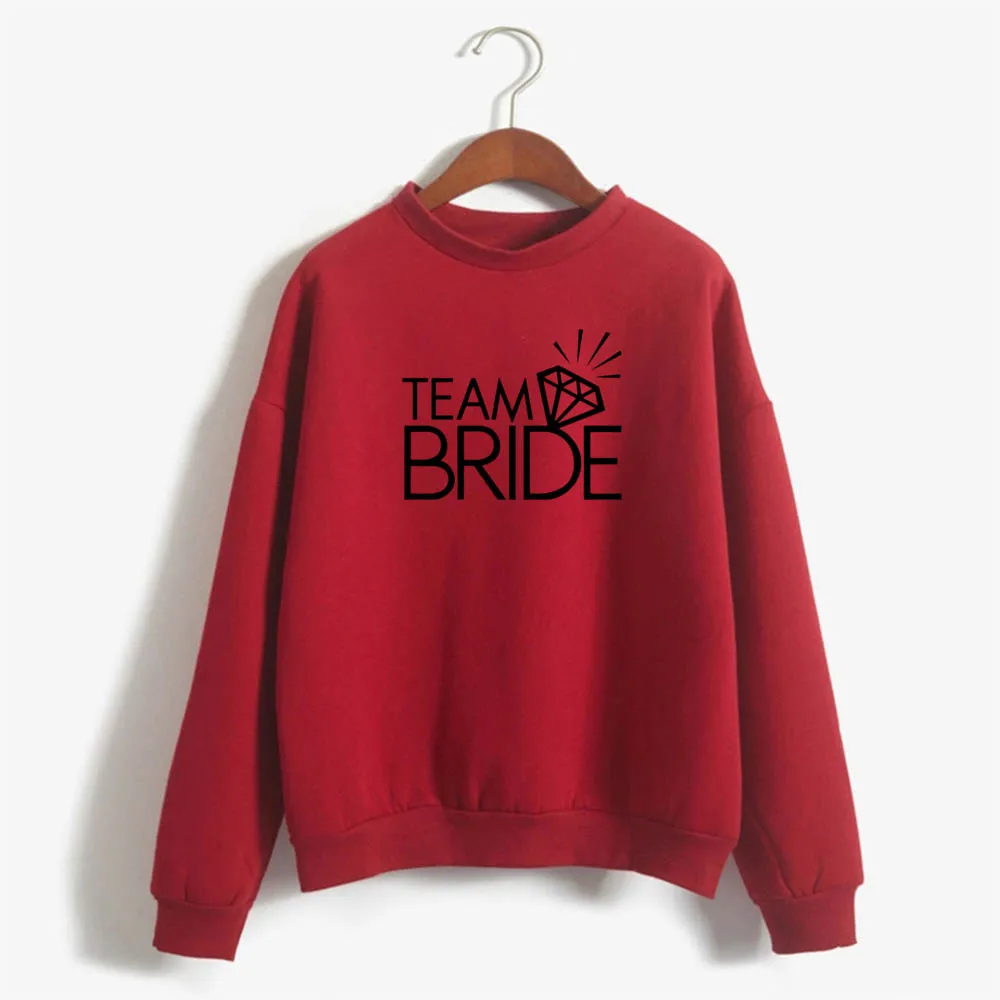 Команда Невесты со стразами Длинные рукава толстовки femme на осень-зиму женские