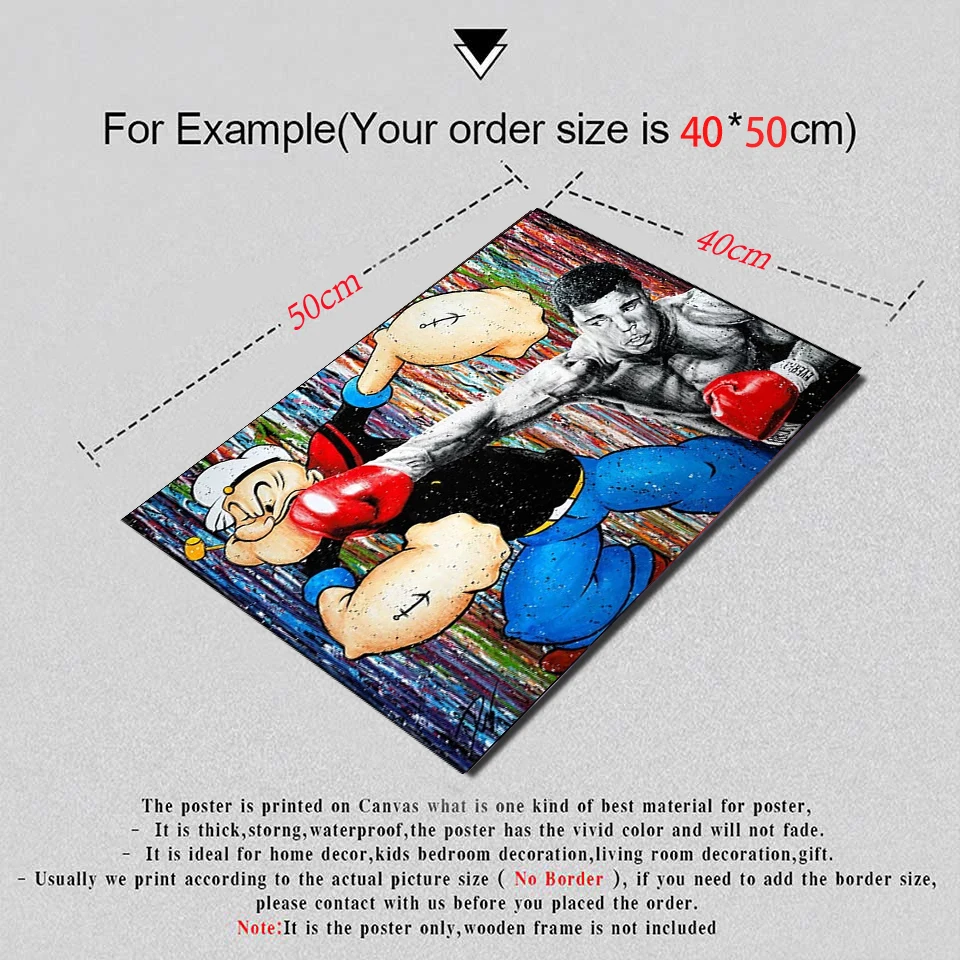 

Modern HD Printable Nordic Poster Boxing Match Graffiti Canvas Picture Living Room Home Decor Frameless