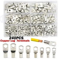 240x sc6 25 tin plated copper lug ring wire connectors bare cable terminals