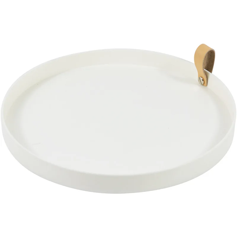 Круглый поднос для хранения портативный декоративный столик спальни косметика