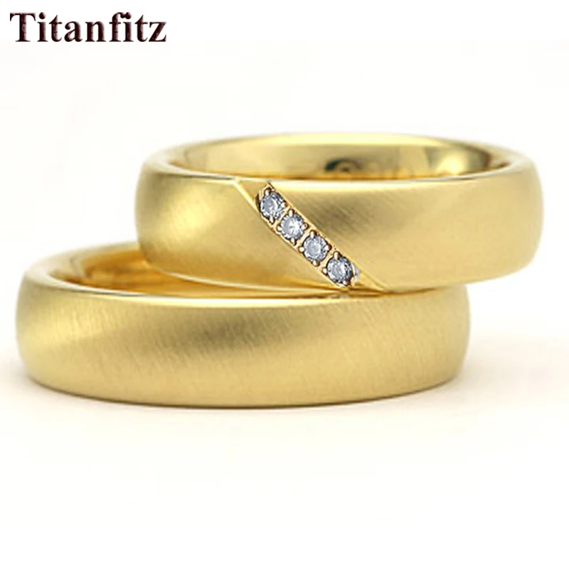 Высококачественные титановые обручальные кольца для пар на заказ желтого и