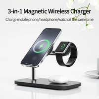 15w 3 in 1 magnetic wireless charger for iphone 12 13 pro max chargers for apple watch 6se airpods pro 2 3 charging dock station