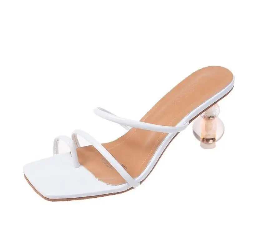 

Slippers women 2021 new spring European style flip-flop sandals and slippers ladies fashion mid-heel open toe high heels