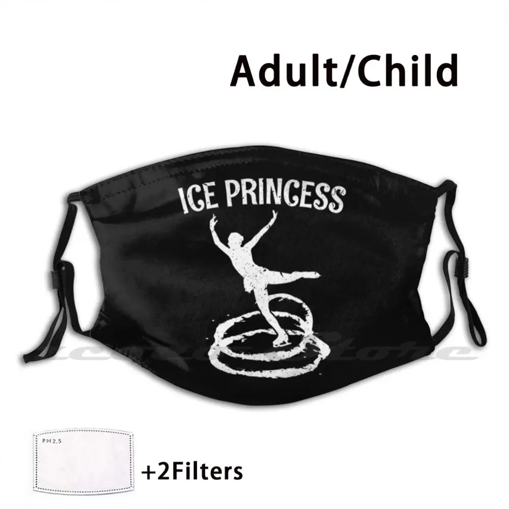 

Figure Skating Figure Skater Ice Princess Custom Pattern Washable Filter Pm2.5 Adult Kids Mask Figure Skating Ice Skating Ice