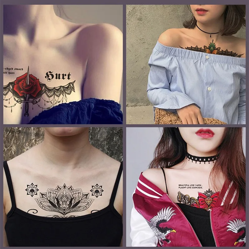Татуировка на грудь и спину для взрослых водостойкая Временная наклейка с