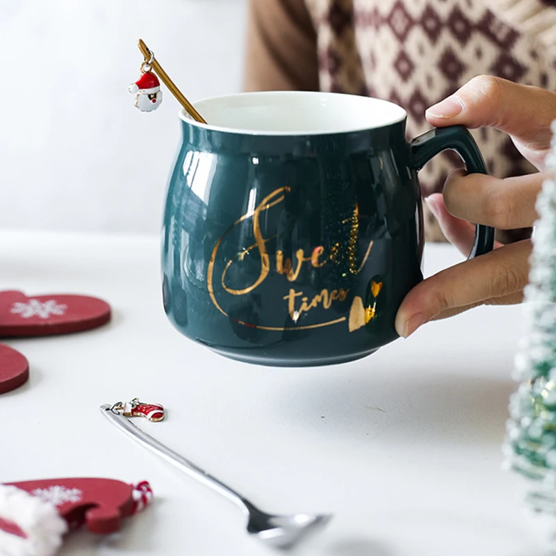 1Pc Christmas Stainless Steel Ice Cream Dessert Spoon Long Handle Coffee for Xmas Gift | Дом и сад