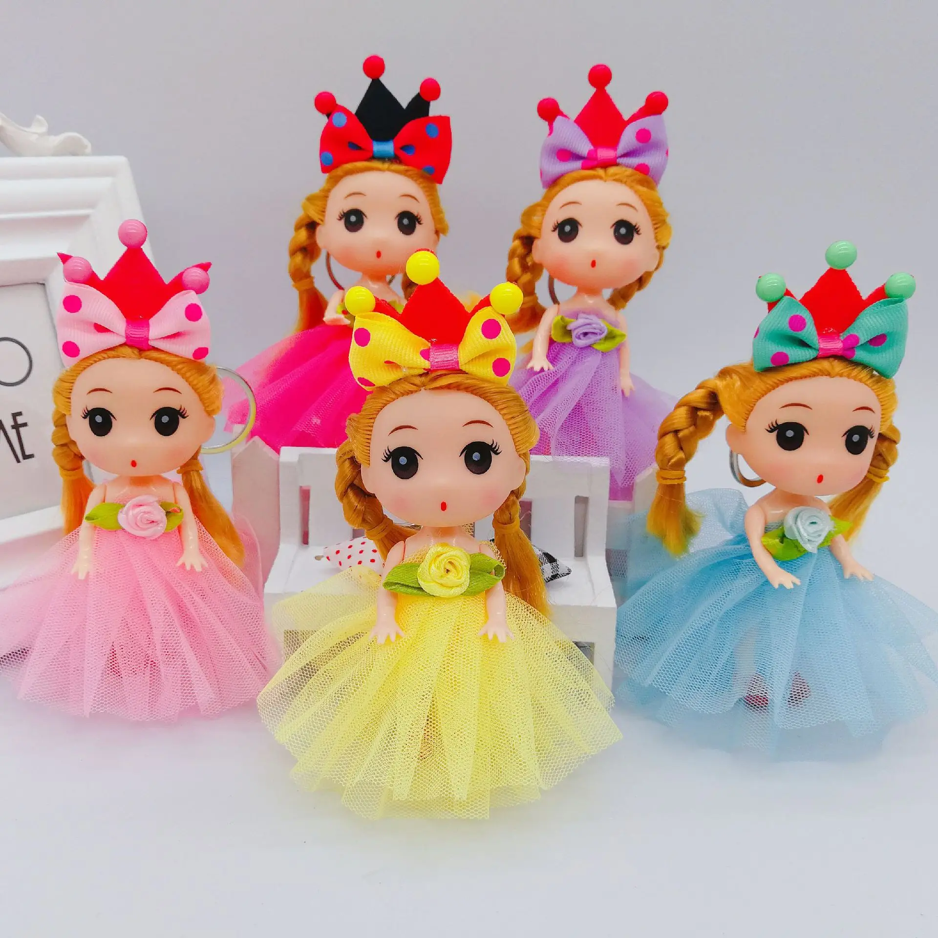 

wholesale 10pcs lot princess12cm doll children's mini toys doll pendant kawaii wedding accessories christmas birthday gift