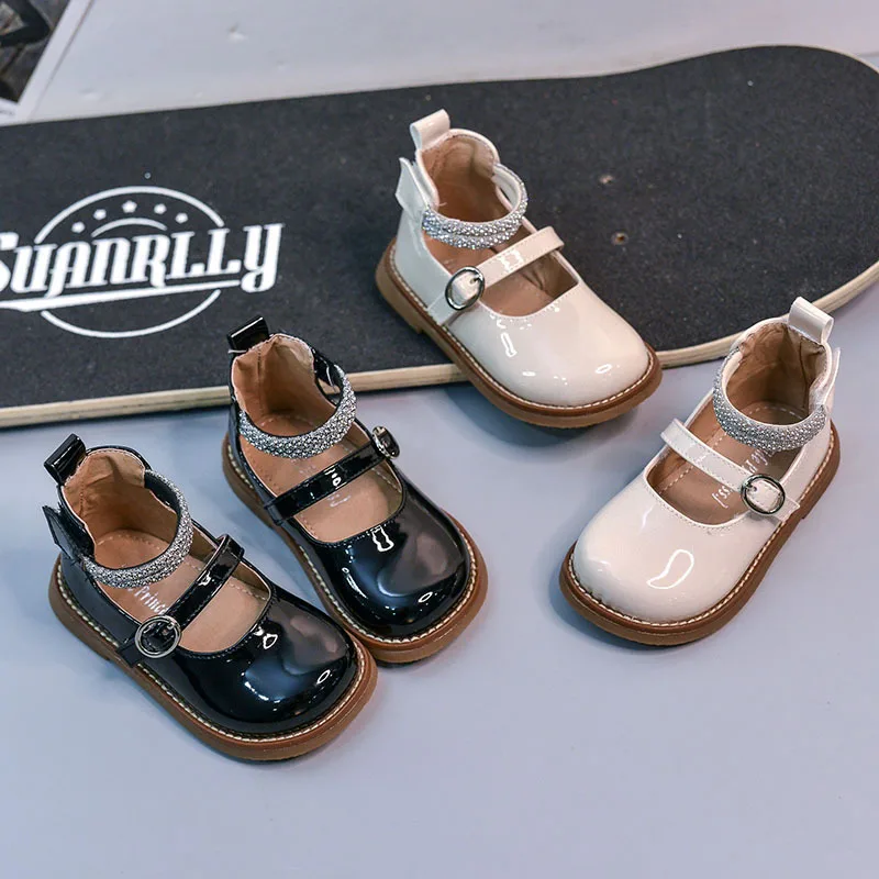 

Children Casual Leather Shoes Girls Princess Kids Dress Shoes Fashion Princess Soft High Quality Elegant Single Shoes