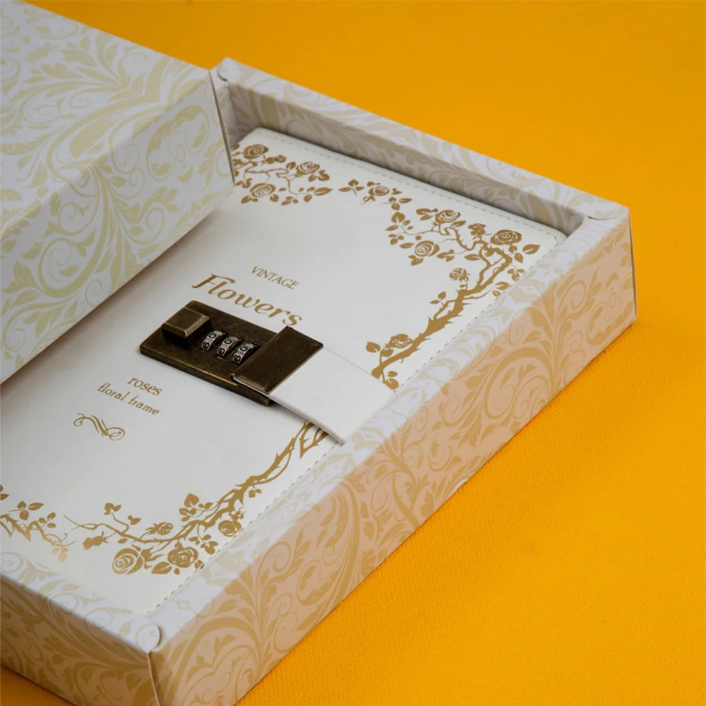 

B6 Notebook with Lock Vintage Diary Journal Daily Notepad Agenda Planner Organizer Line Blank Note Book Business Travel Handbook