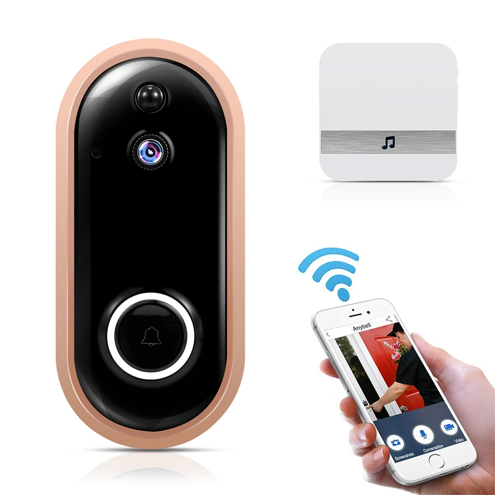 Электронный дверной звонок просмотра видео телефон Беспроводная камера Wi-Fi для дверного звонка ИК-сигнализация дверной глазок камера запись цифровая дверная камера