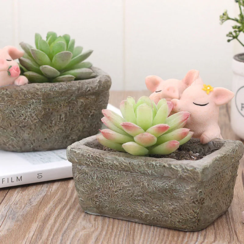 Творческий искусственный каменный сад суккуленты кактус цветочный горшок для