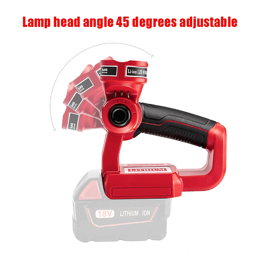 

Portable Spotlight LED Warning Light Work Lamp Flashlight Torch hand lantern for Milwaukee 14.4V 18V M18 Li-ion Battery