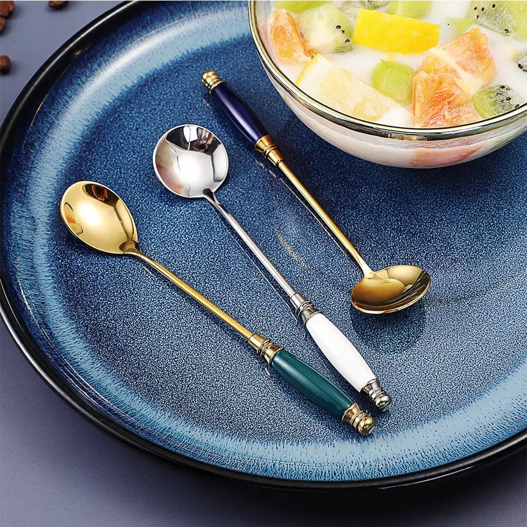 

Fashion Small Oval Spoon head European for Drink,Fruit,Cake Retro Coffee Spoon Stirring Spoon Dessert Spoon Flatware