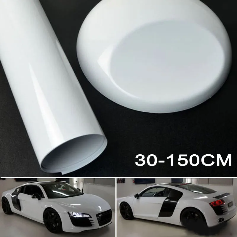 

30x150 см автомобильная пленка глянцевая белая виниловая пленка DIY стайлинга автомобилей защитная упаковка Наклейка без воздушных пузырей